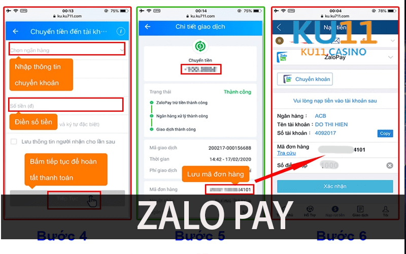 Nạp tiền bằng ZALO PAY