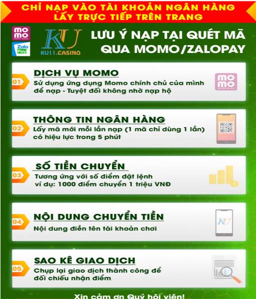 hướng dẫn nạp tiền ku casino